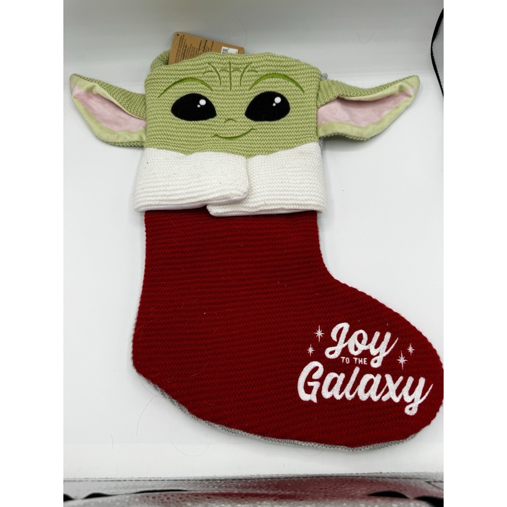 Baby Yoda Disney Star Wars Christmas Stocking Joy to the Galaxy Embroidered New